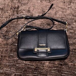 Calvin Klein Black and Gold Shoulder Bag